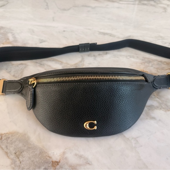 Coach Handbags - Coach Black Pebble Leather Belt Bag